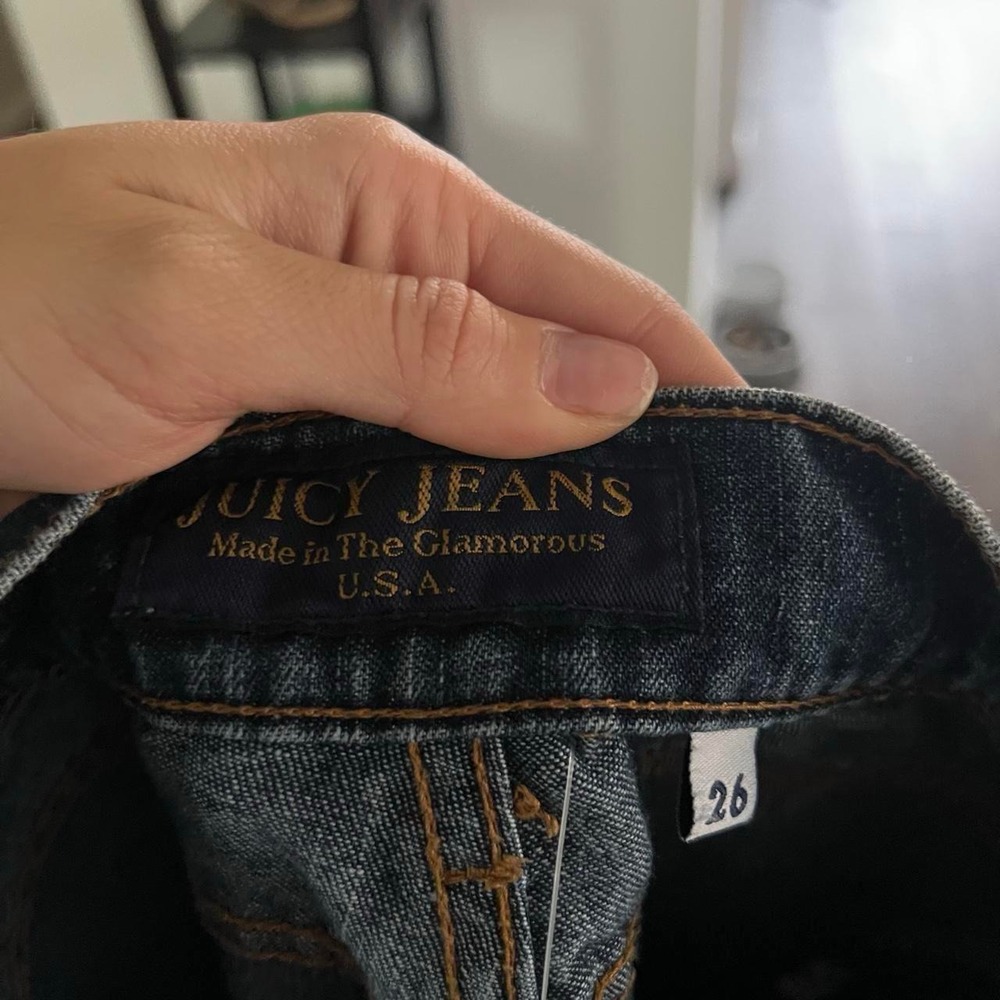 Juicy Couture Vintage Y2K Low Rise Flare Jeans Dark Wash Blue Denim 26 - Picture 4 of 4